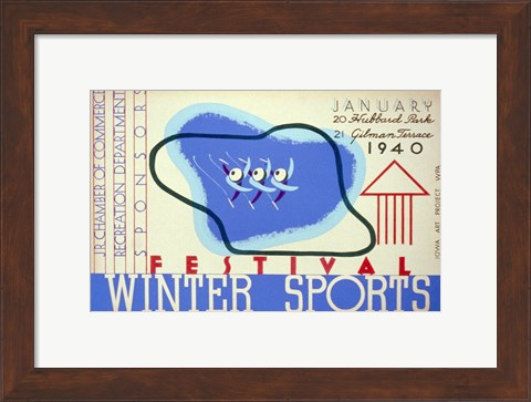 Framed Winter sports festival, Jr. Chamber of Commerce Print