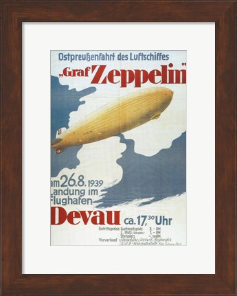 Framed Zeppelin in Devau 1939 Print