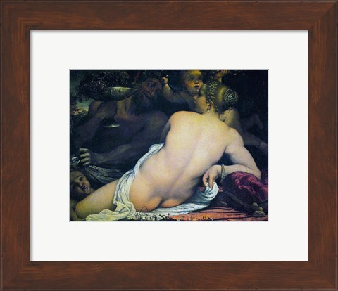 Framed Venus with a Satyr and Cupids Print