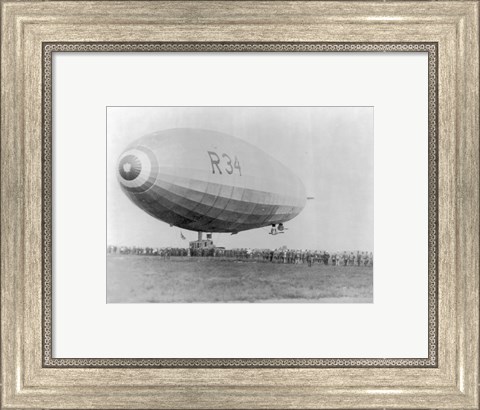 Framed Landing of British Dirigible R-34 at Mineola, Long Island, N.Y. Print