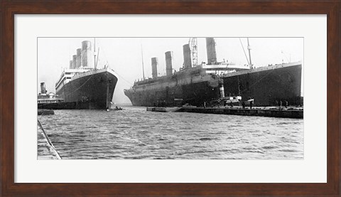 Framed Olympic and Titanic Print