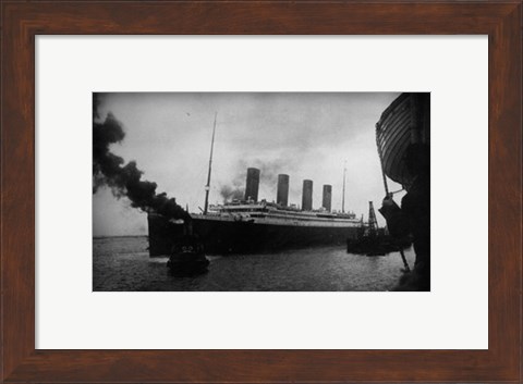 Framed Titanic Leaving Harbor Print