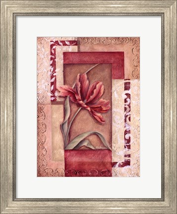 Framed Red Tulip Collage II Print