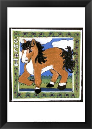 Framed Whimsical Horse Print