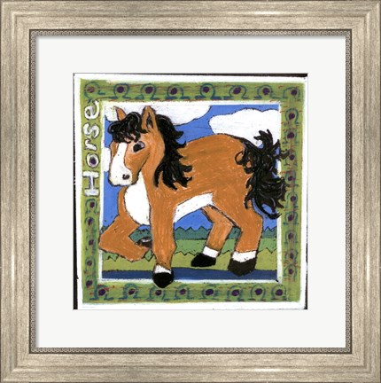 Framed Whimsical Horse Print