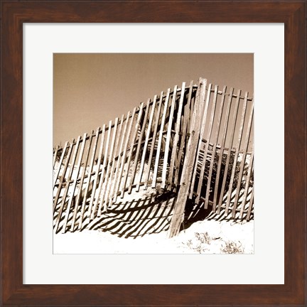 Framed Fences in the Sand II Print