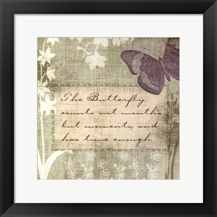 Framed Butterfly Notes VII Print