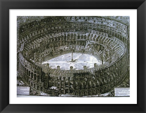 Framed Interior of the Colosseum with niches for the Via Crucis Print