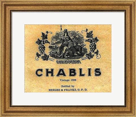 Framed Chablis Wine Label Print