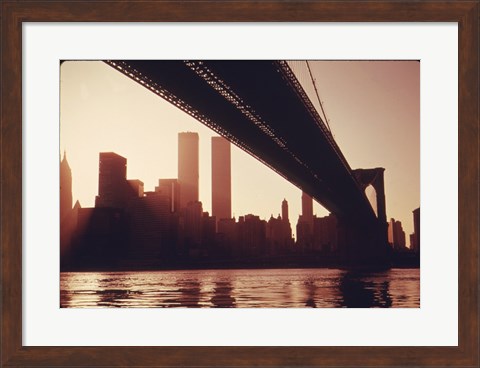 Framed Brooklyn Bridge Across the East River Print