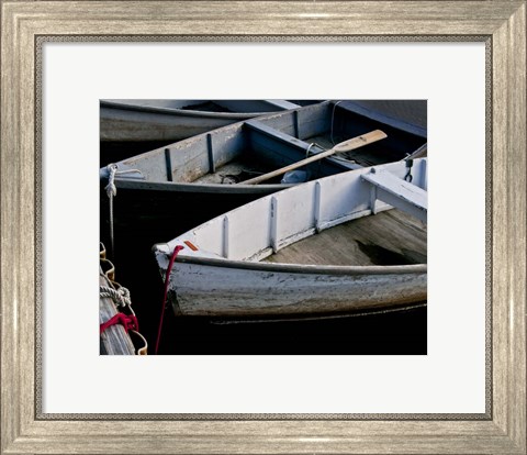 Framed Wooden Rowboats V Print