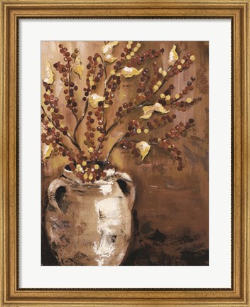 Framed Branches in Vase I Print