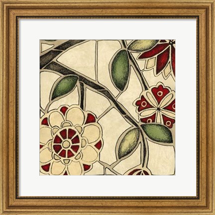 Framed Floral Mosaic IV Print
