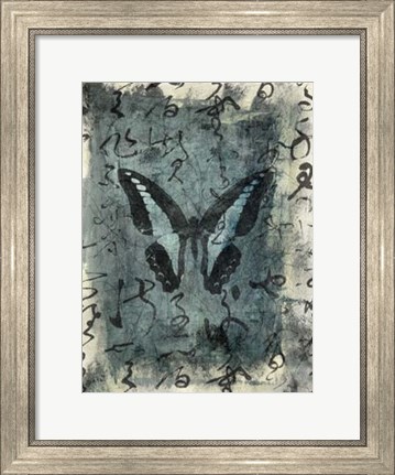 Framed Butterfly Calligraphy IV Print