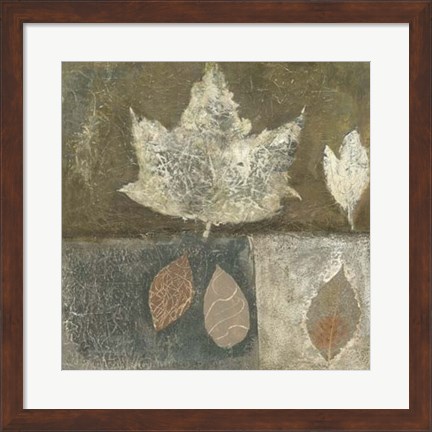 Framed Neutral Leaves I Print