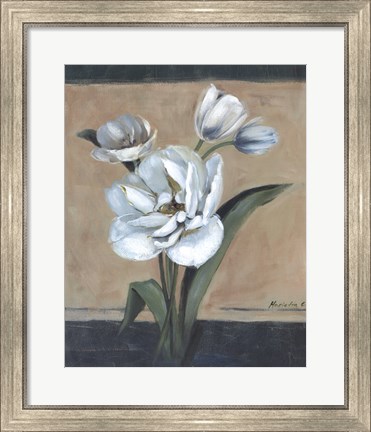 Framed White Tulips II Print