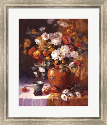 Framed Mums and Persimmons Print