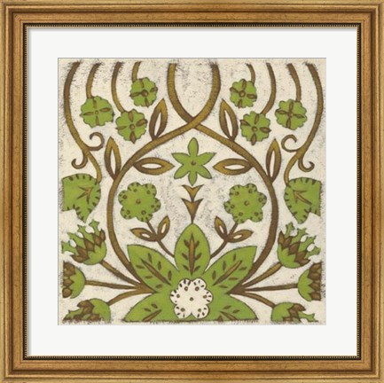 Framed Lotus Tapestry I Print