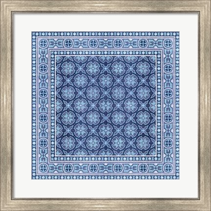 Framed Italian Mosaic in Blue I Print
