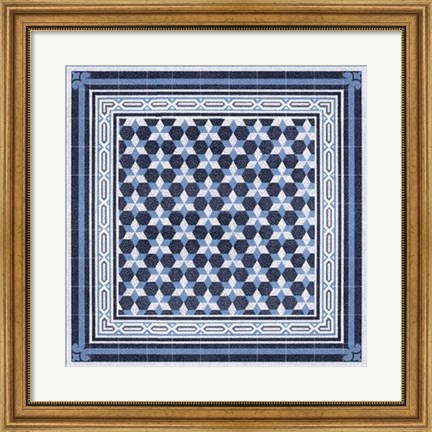 Framed Italian Mosaic in Blue III Print
