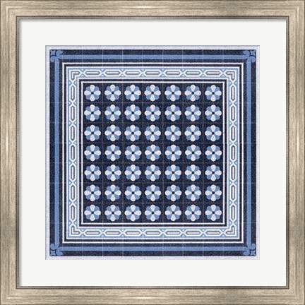 Framed Italian Mosaic in Blue IV Print