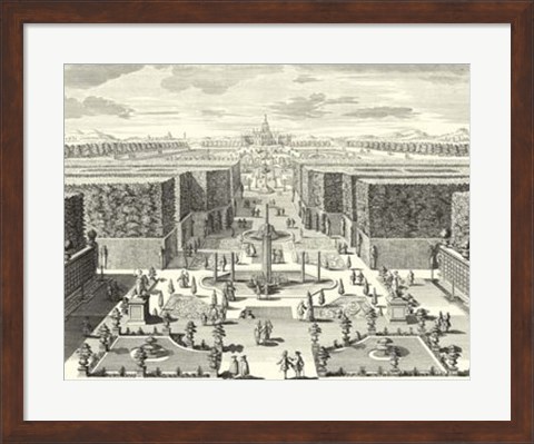Framed Fountains of Versailles I Print