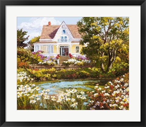 Framed Overlooking the Pond Print