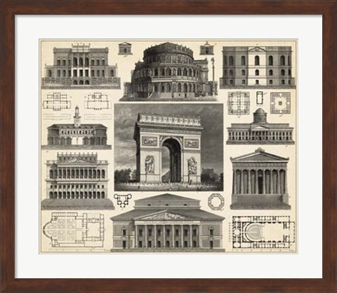 Framed Antique City Plan IV Print