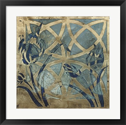 Framed Stained Glass Indigo III Print