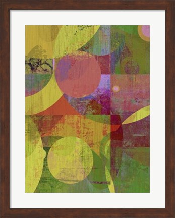 Framed Vibrant Ellipses I Print