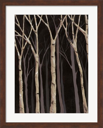 Framed Midnight Birches I Print