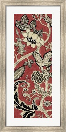 Framed Crimson Embroidery II Print