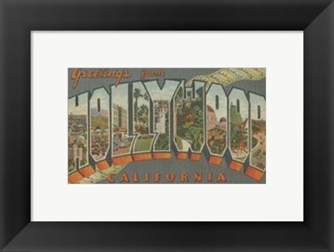 Framed Greetings from Hollywood Print