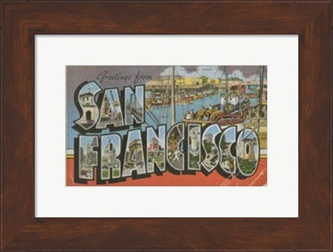 Framed Greetings from San Francisco Print