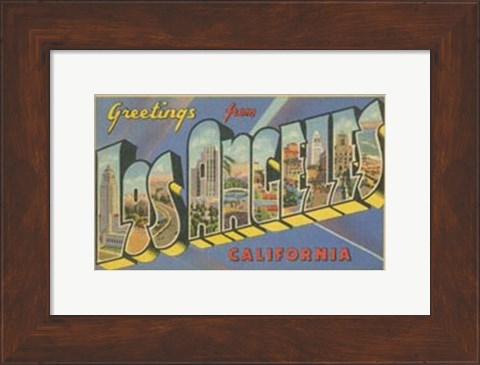 Framed Greetings from Los Angeles Print