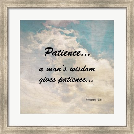 Framed Patience Proverbs 19:11 Against the Sky Print