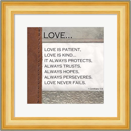 Framed Love is Patient, Love is Kind Print