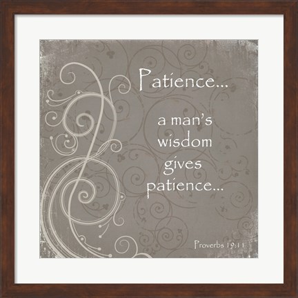 Framed Patience Quote Print