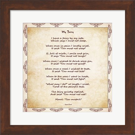 Framed My Fairy by Lewis Carroll - square Print
