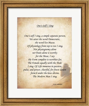 Framed One&#39;s Self I Sing Print