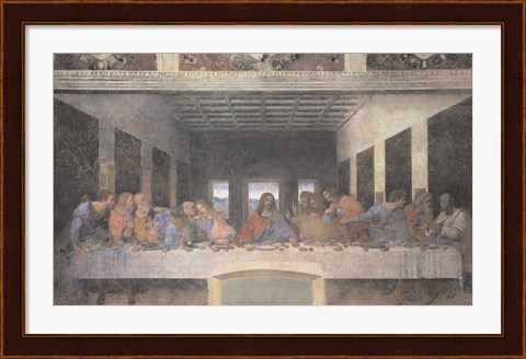 Framed Last Supper, 1498 (post-restoration) Print