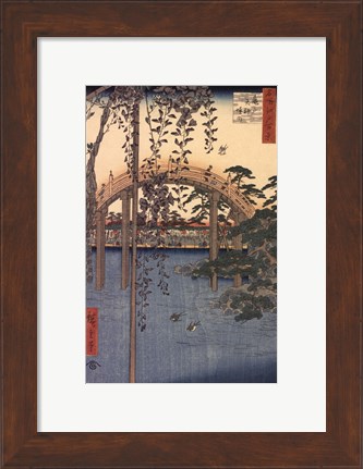 Framed Precincts of the Tenjin Shrine at Kameido, 1856 Print