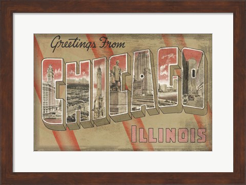 Framed Greetings from Chicago Print