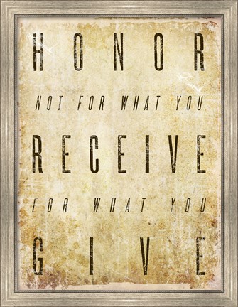 Framed Honor Quote Print