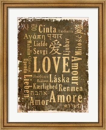 Framed Love in Multiple Languages Print