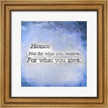 Framed Honor Quote II Print