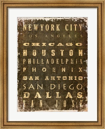 Framed US Cities Print