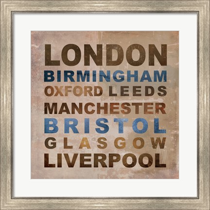 Framed United Kingdom Cities I Print