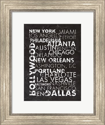 Framed United States Cities Print