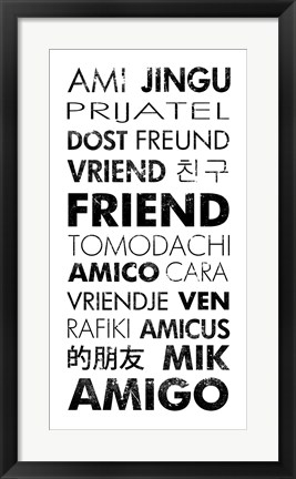 Framed Friend Languages Print